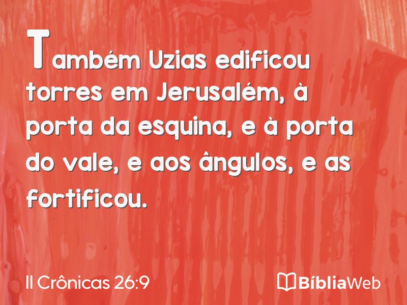 II Crônicas 26:9 em imagem para compartilhar