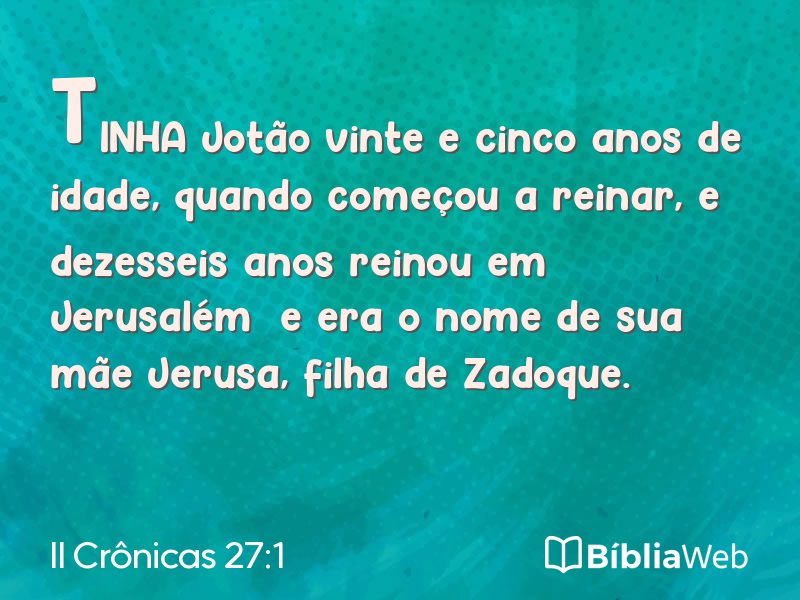 II Crônicas 27:1 em imagem para compartilhar