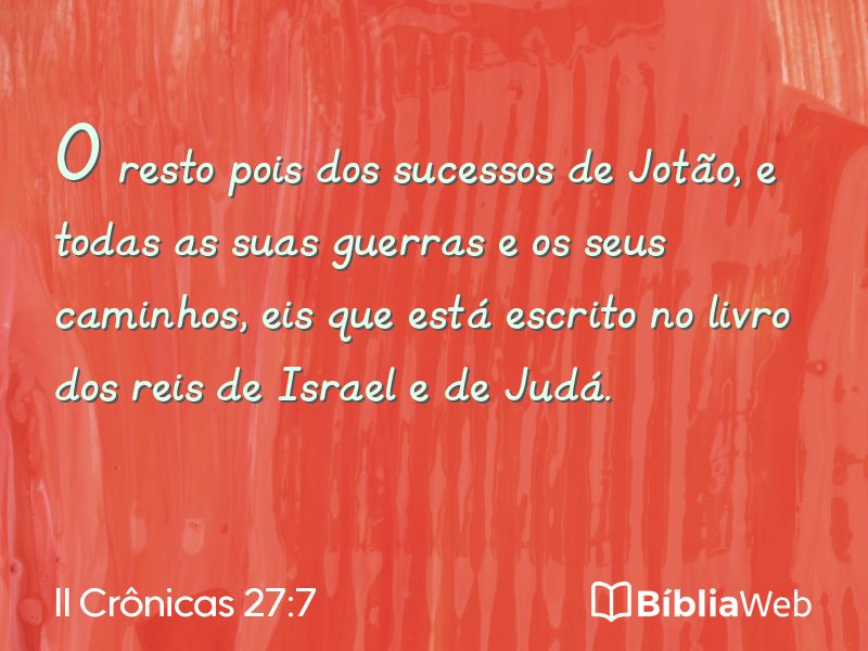 II Crônicas 27:7 em imagem para compartilhar