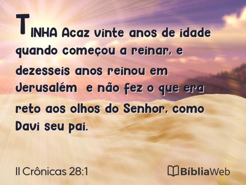 II Crônicas 28:1 em imagem para compartilhar