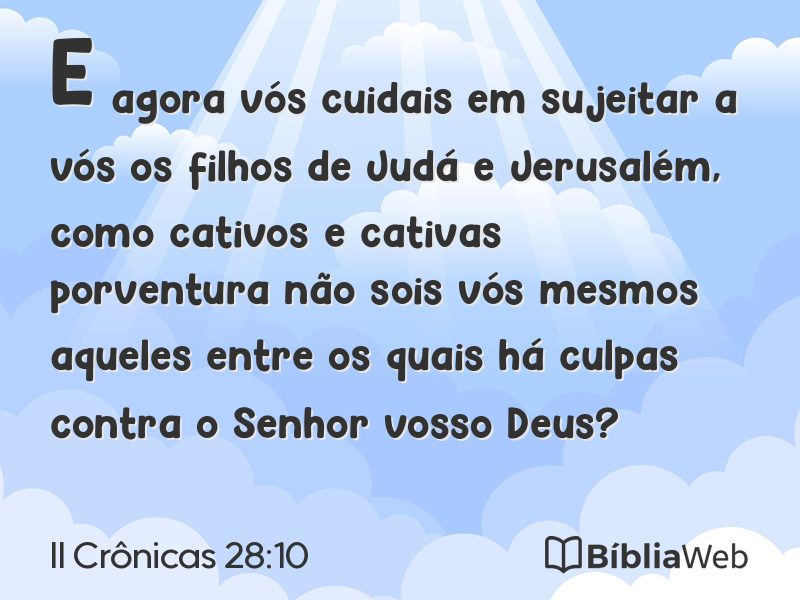 II Crônicas 28:10 em imagem para compartilhar