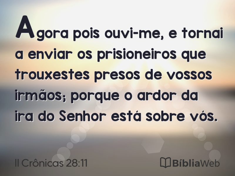 II Crônicas 28:11 em imagem para compartilhar