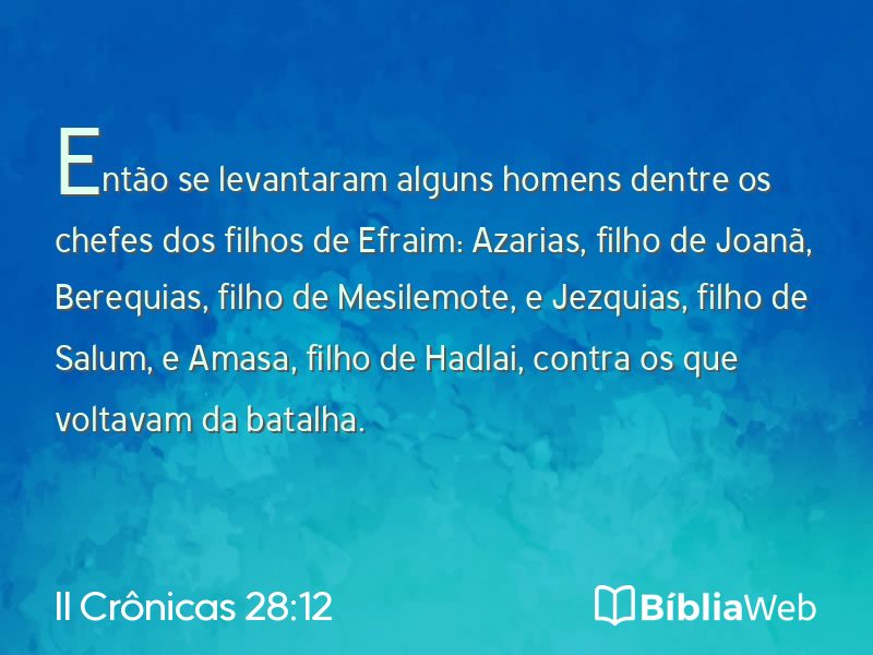 II Crônicas 28:12 em imagem para compartilhar