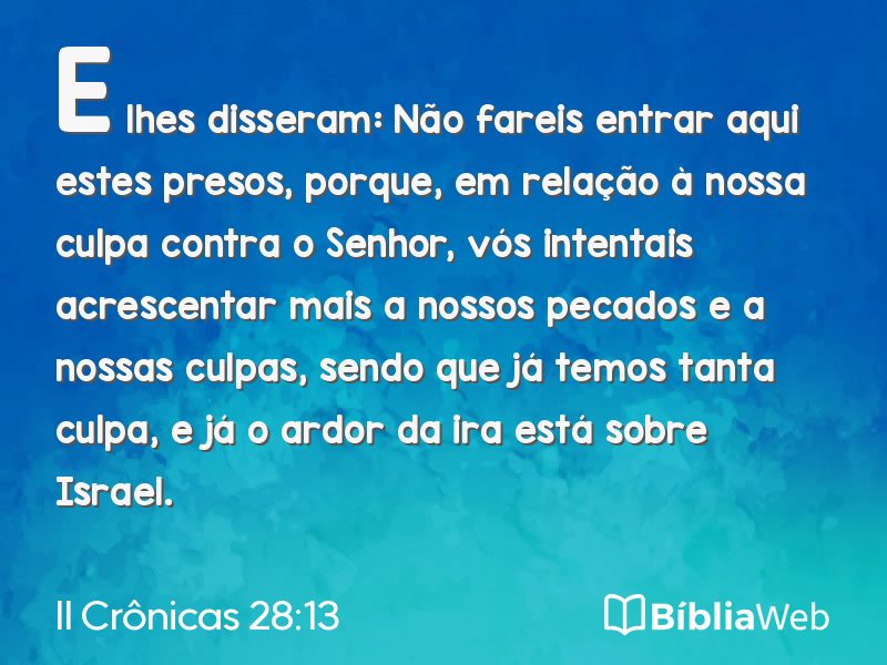 II Crônicas 28:13 em imagem para compartilhar