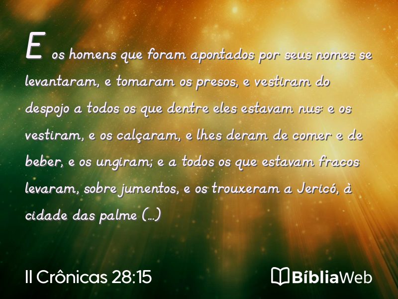 II Crônicas 28:15 em imagem para compartilhar