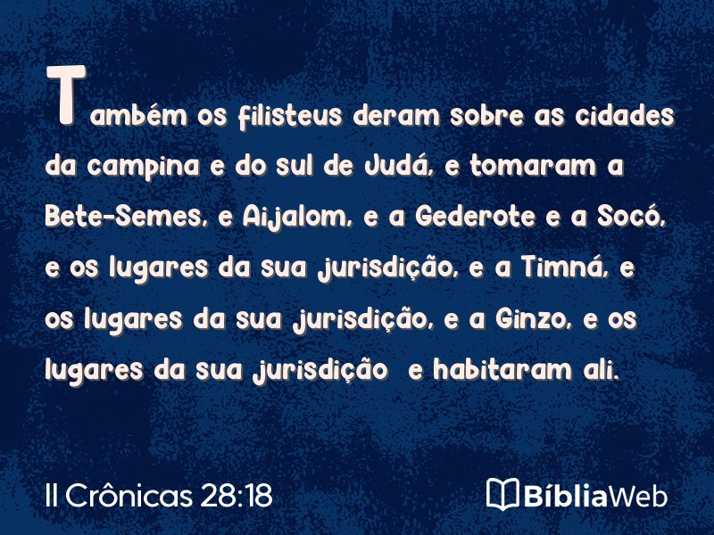 II Crônicas 28:18 em imagem para compartilhar
