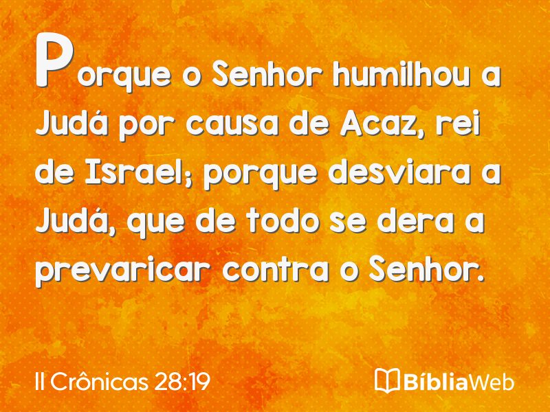 II Crônicas 28:19 em imagem para compartilhar