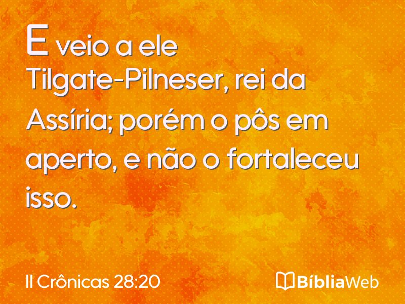 II Crônicas 28:20 em imagem para compartilhar