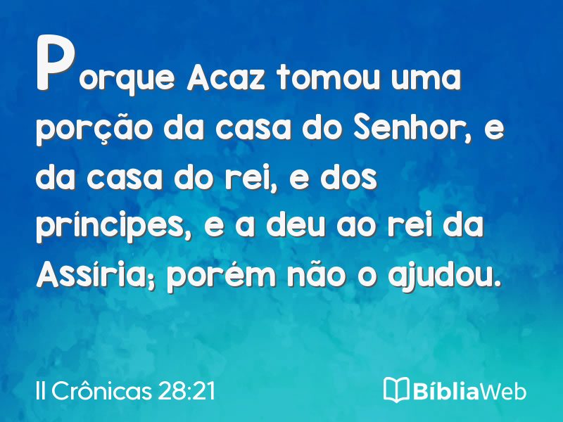 II Crônicas 28:21 em imagem para compartilhar