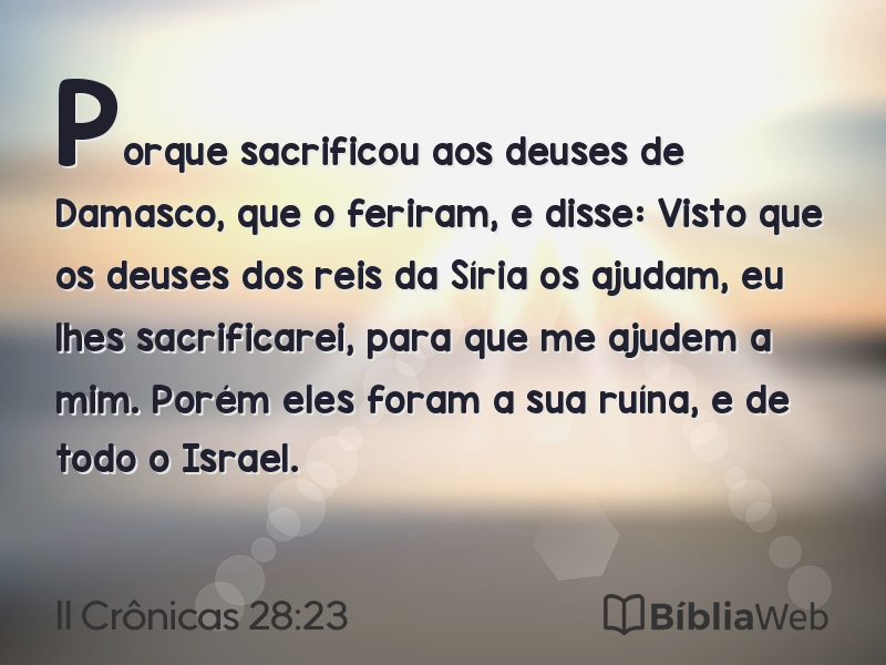 II Crônicas 28:23 em imagem para compartilhar