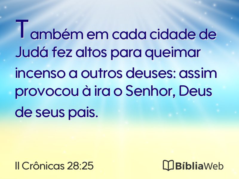 II Crônicas 28:25 em imagem para compartilhar
