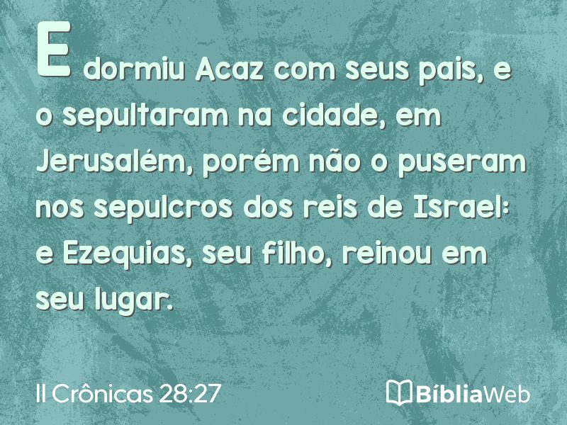 II Crônicas 28:27 em imagem para compartilhar