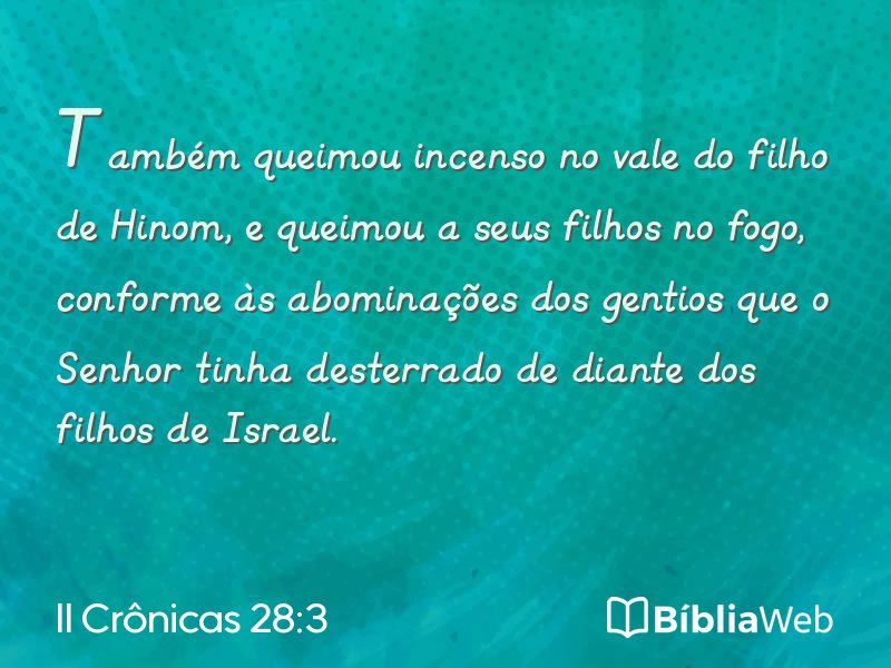 II Crônicas 28:3 em imagem para compartilhar