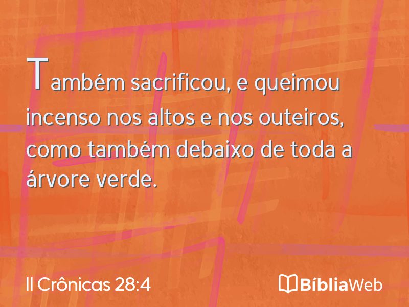 II Crônicas 28:4 em imagem para compartilhar