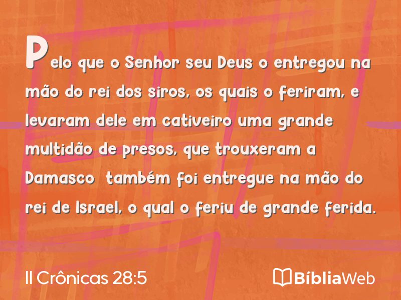II Crônicas 28:5 em imagem para compartilhar