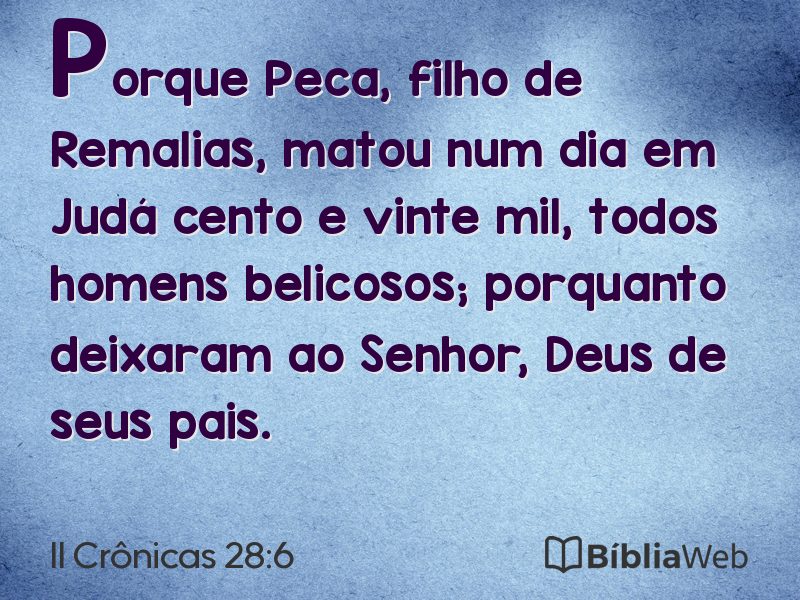 II Crônicas 28:6 em imagem para compartilhar