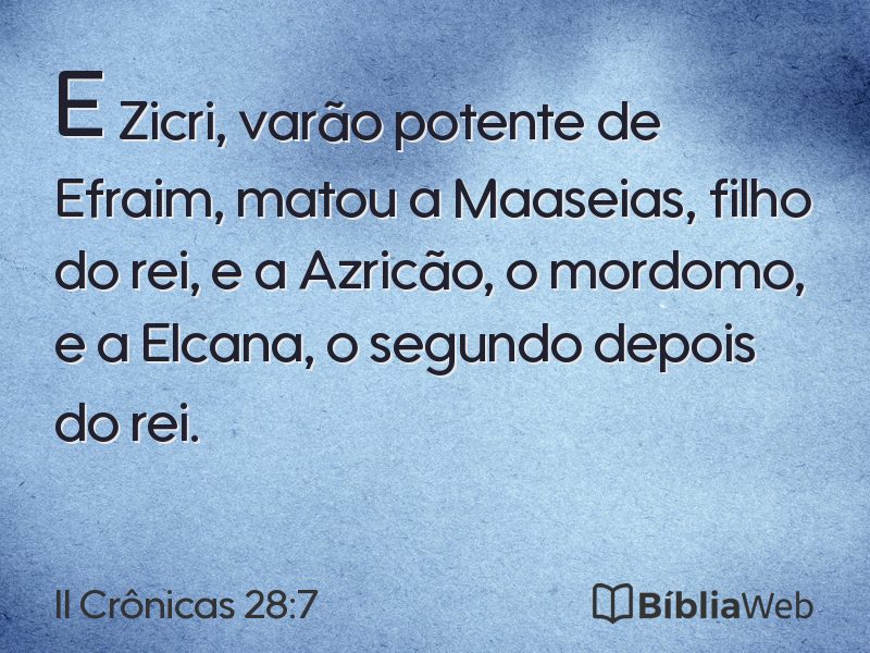 II Crônicas 28:7 em imagem para compartilhar