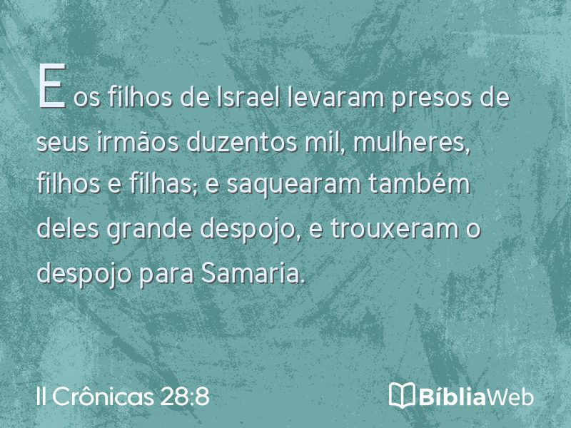 II Crônicas 28:8 em imagem para compartilhar