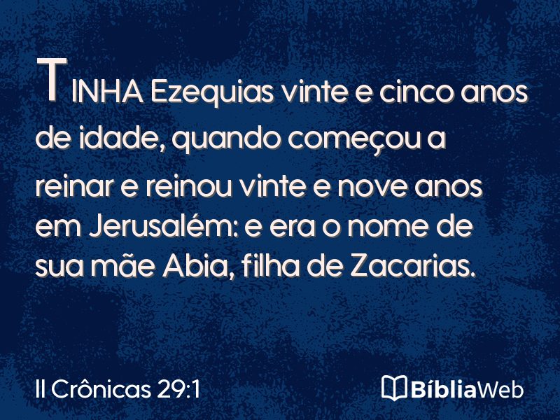 II Crônicas 29:1 em imagem para compartilhar