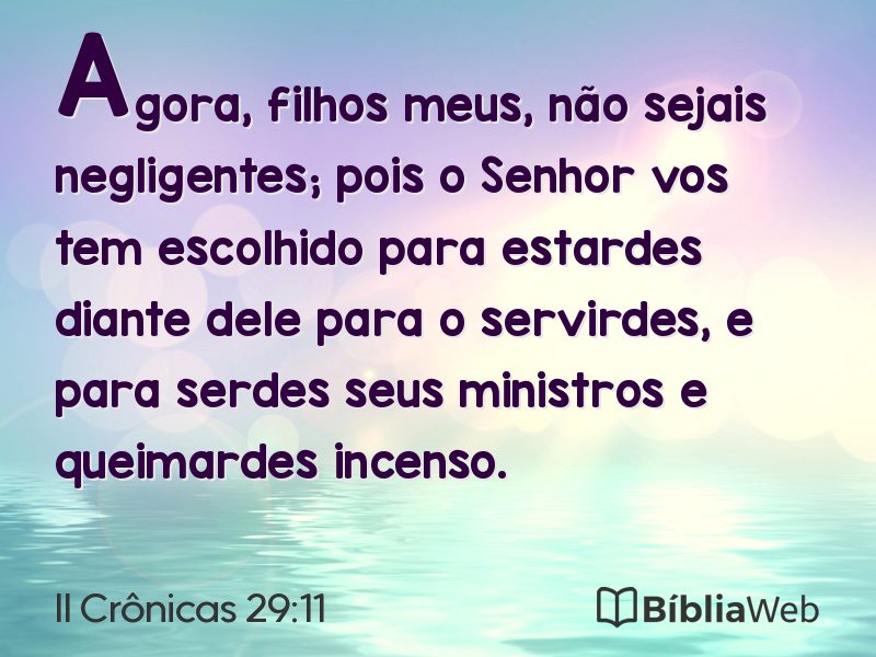 II Crônicas 29:11 em imagem para compartilhar