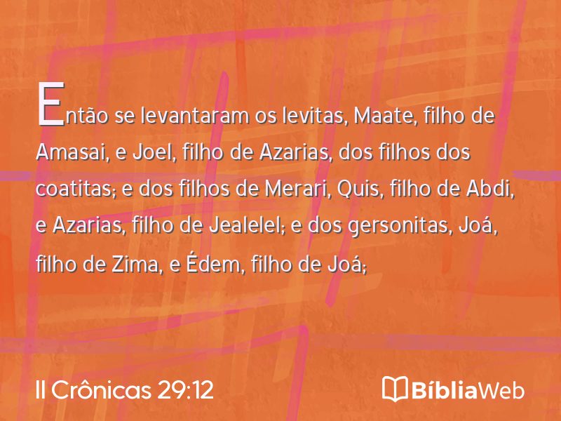 II Crônicas 29:12 em imagem para compartilhar