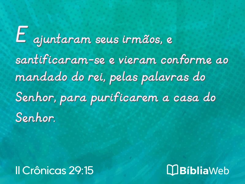 II Crônicas 29:15 em imagem para compartilhar