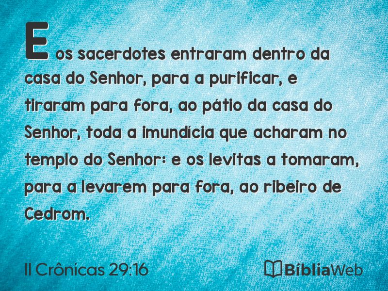 II Crônicas 29:16 em imagem para compartilhar