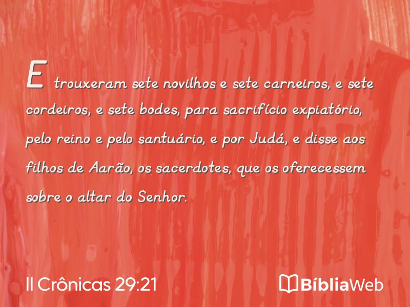 II Crônicas 29:21 em imagem para compartilhar