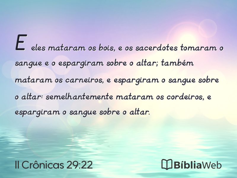 II Crônicas 29:22 em imagem para compartilhar