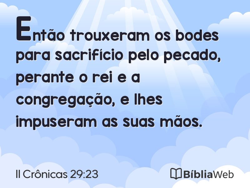 II Crônicas 29:23 em imagem para compartilhar