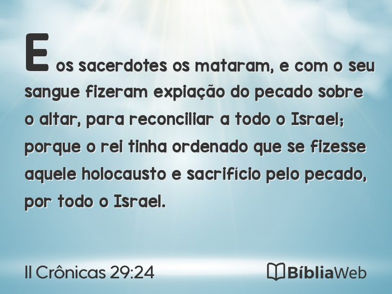 II Crônicas 29:24 em imagem para compartilhar