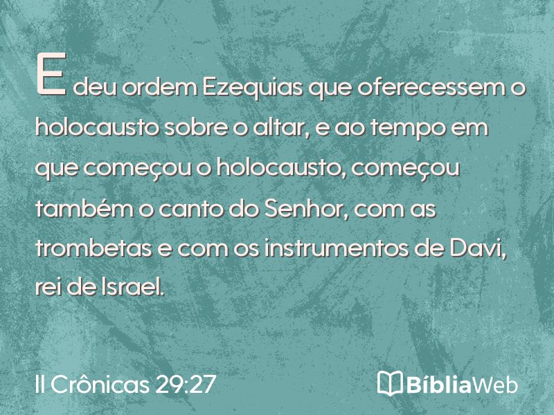II Crônicas 29:27 em imagem para compartilhar