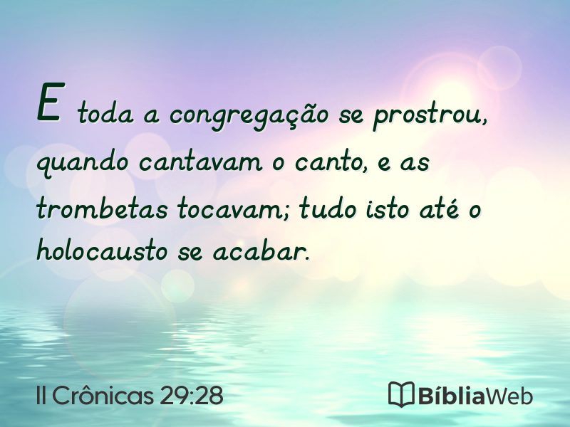 II Crônicas 29:28 em imagem para compartilhar