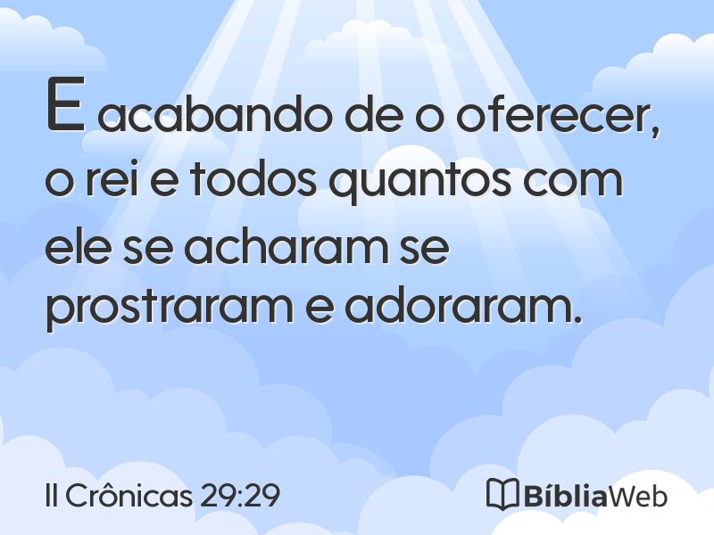 II Crônicas 29:29 em imagem para compartilhar