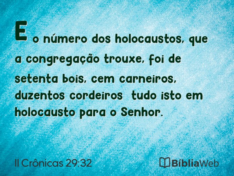 II Crônicas 29:32 em imagem para compartilhar
