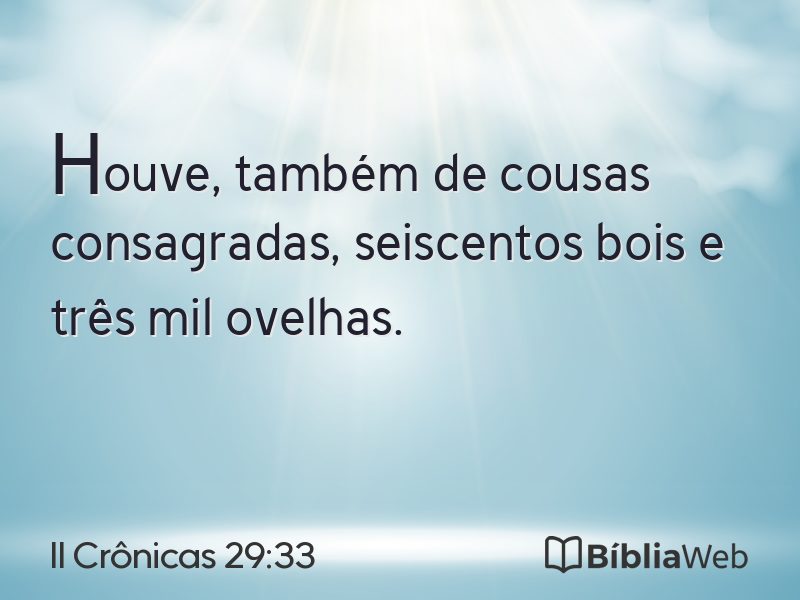 II Crônicas 29:33 em imagem para compartilhar