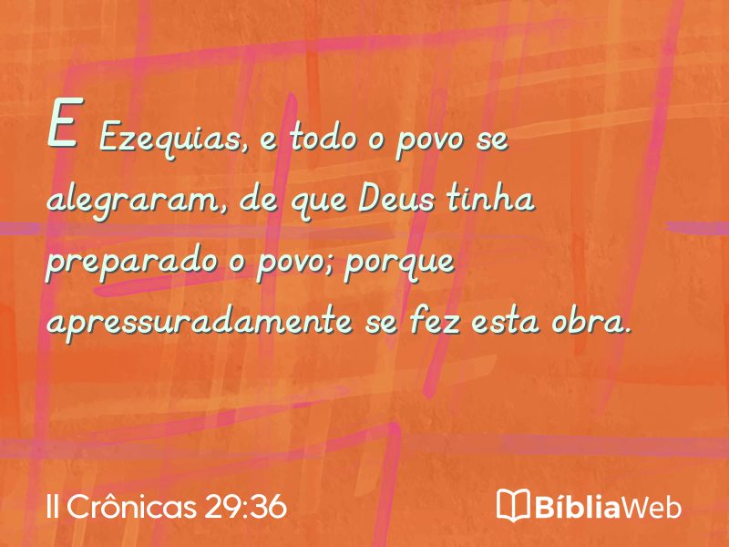 II Crônicas 29:36 em imagem para compartilhar