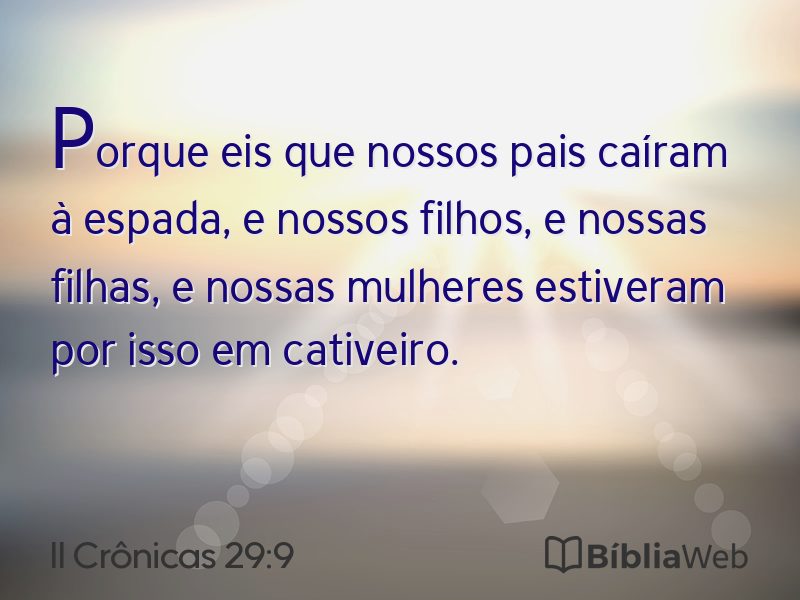 II Crônicas 29:9 em imagem para compartilhar