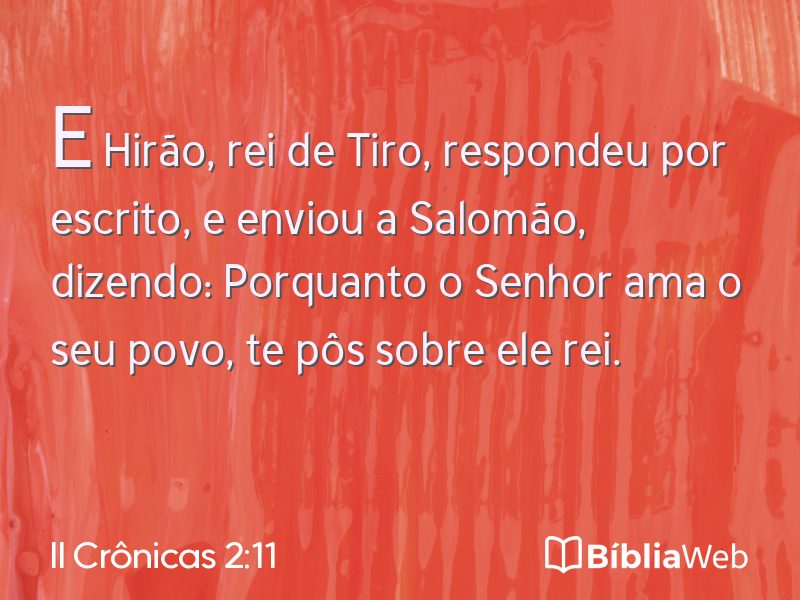 II Crônicas 2:11 em imagem para compartilhar