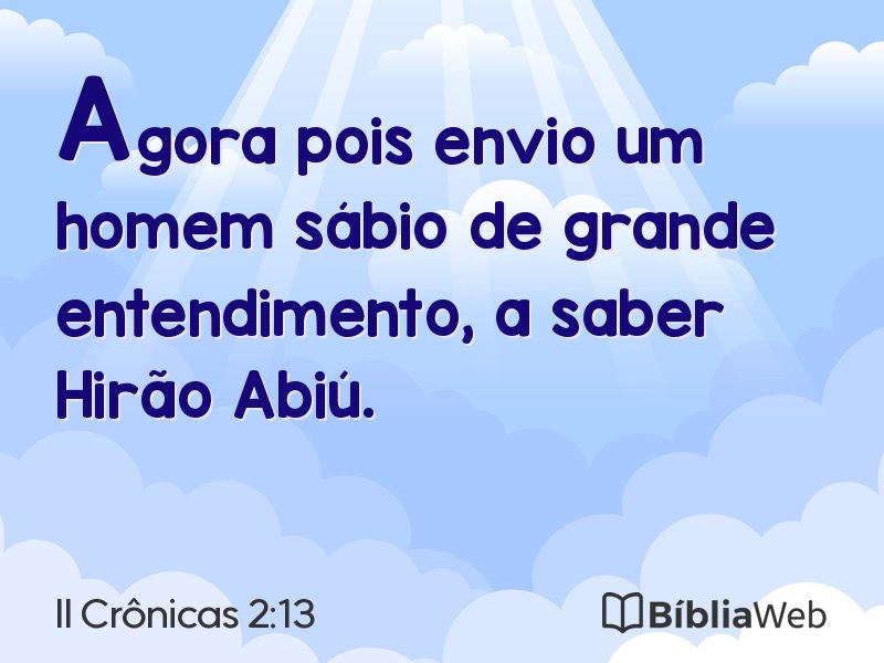 II Crônicas 2:13 em imagem para compartilhar