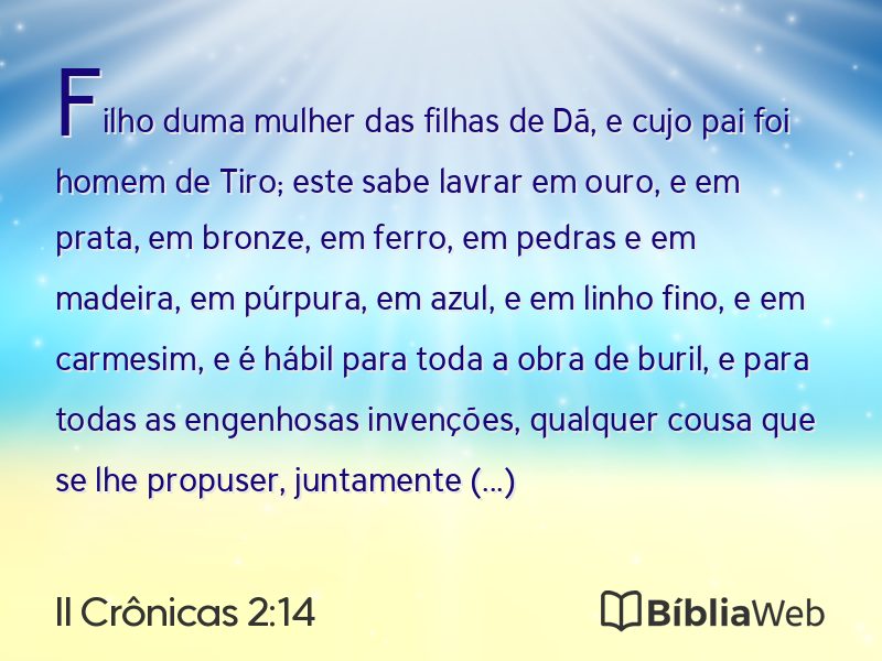 II Crônicas 2:14 em imagem para compartilhar