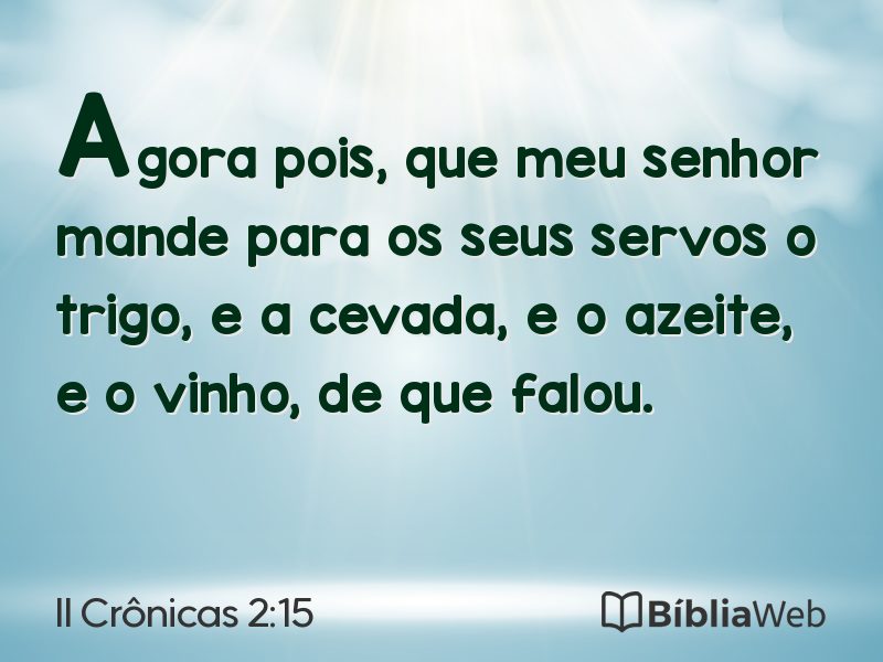 II Crônicas 2:15 em imagem para compartilhar
