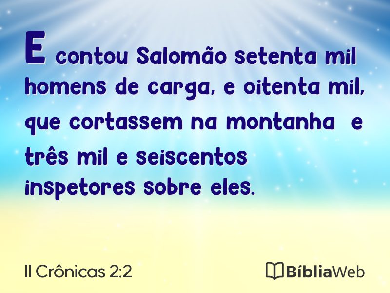 II Crônicas 2:2 em imagem para compartilhar