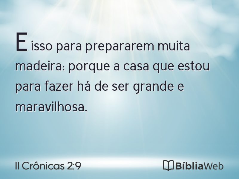 II Crônicas 2:9 em imagem para compartilhar