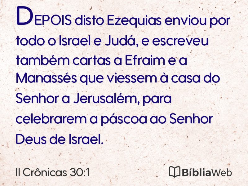 II Crônicas 30:1 em imagem para compartilhar