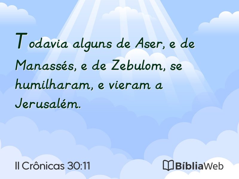 II Crônicas 30:11 em imagem para compartilhar