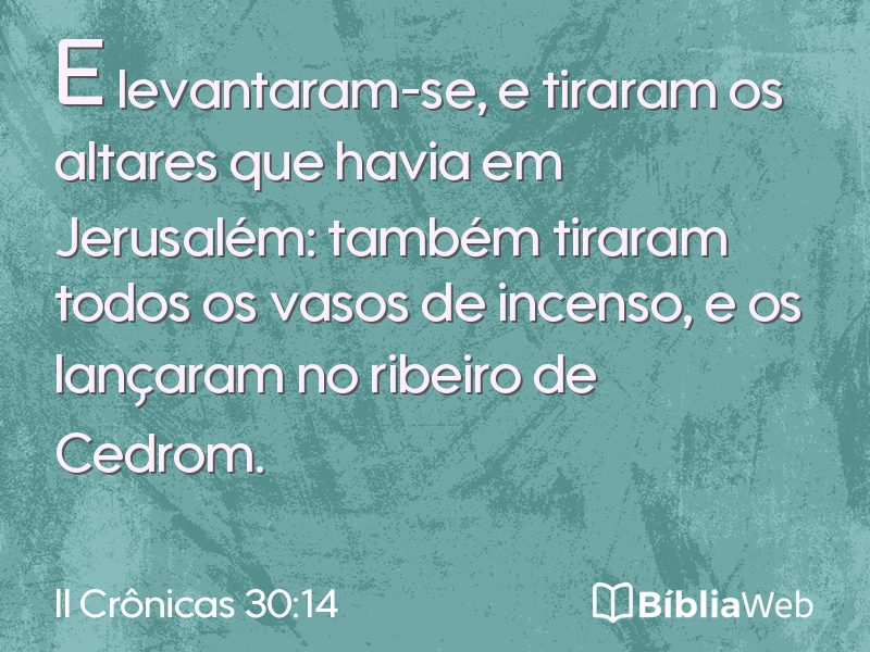 II Crônicas 30:14 em imagem para compartilhar