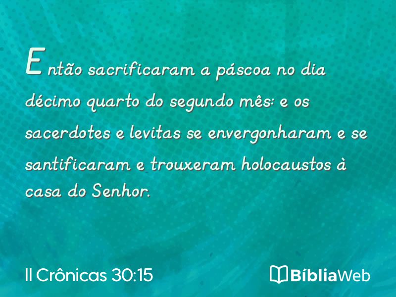 II Crônicas 30:15 em imagem para compartilhar
