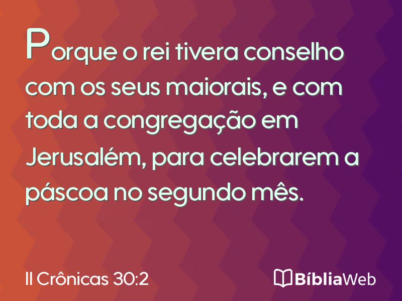 II Crônicas 30:2 em imagem para compartilhar