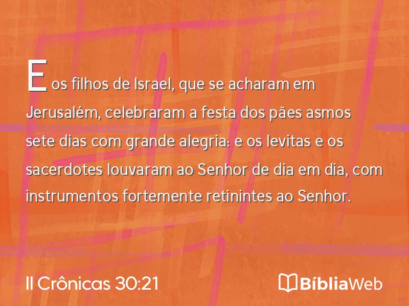 II Crônicas 30:21 em imagem para compartilhar